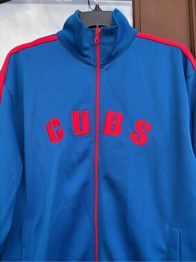 Chicago Cubs Blue/Red Warm-Up Track Jacket L